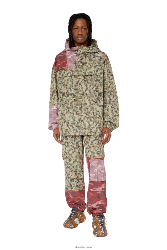 Diesel auwt-caleb-ht07 Apparel Green/Red Men 2XT44N48