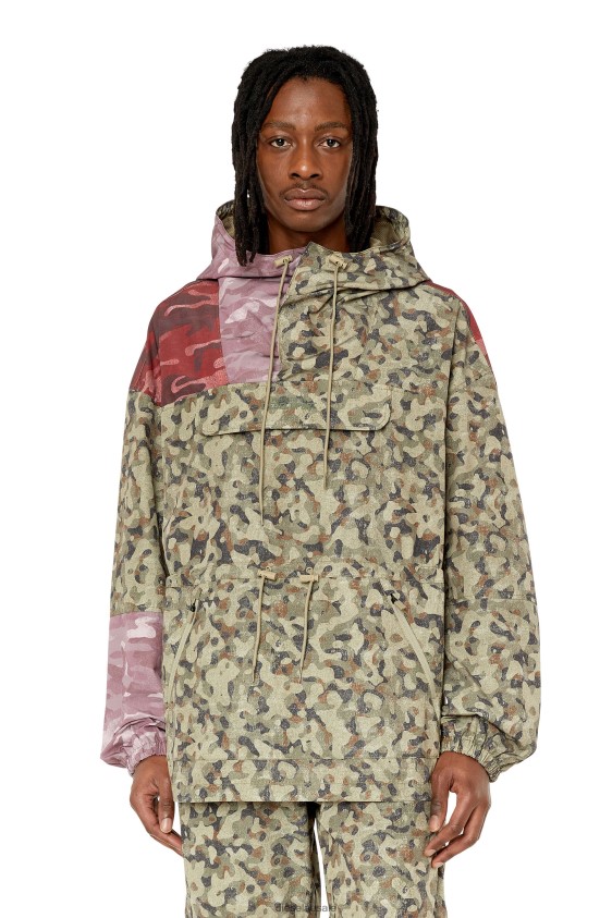 Diesel auwt-caleb-ht07 Apparel Green/Red Men 2XT44N48