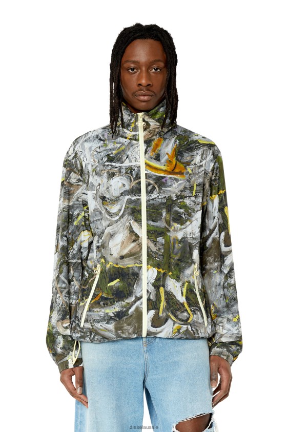 Diesel j-warrel-print Apparel Black/White Men 2XT44N47