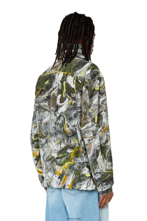 Diesel j-warrel-print Apparel Black/White Men 2XT44N47