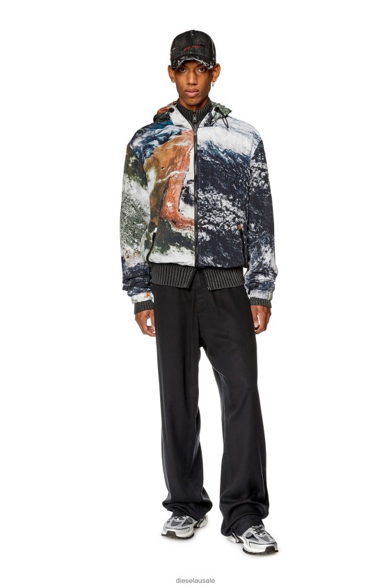 Diesel j-warrett-print Apparel Black/White Men 2XT44N5