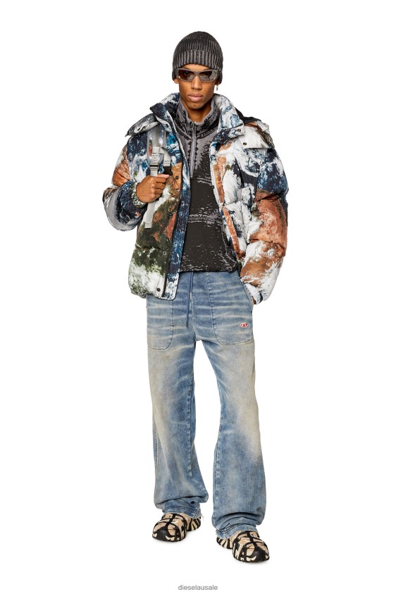 Diesel w-rolfys-fd-print Apparel Black/White Men 2XT44N29