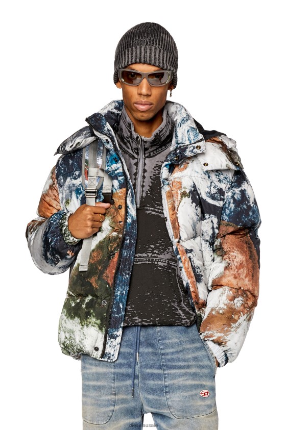 Diesel w-rolfys-fd-print Apparel Black/White Men 2XT44N29