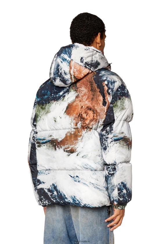 Diesel w-rolfys-fd-print Apparel Black/White Men 2XT44N29