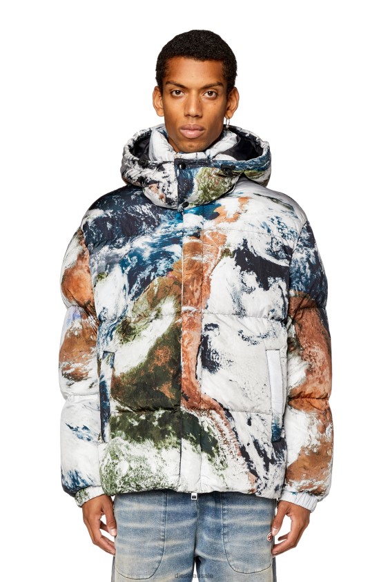 Diesel w-rolfys-fd-print Apparel Black/White Men 2XT44N29