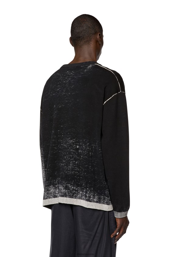 Diesel k-larence-cardigan-b Apparel Black Men 2XT44N89