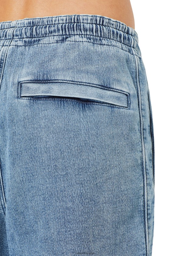 Diesel d-boxy track denim shorts Apparel Light Blue Men 2XT44N391