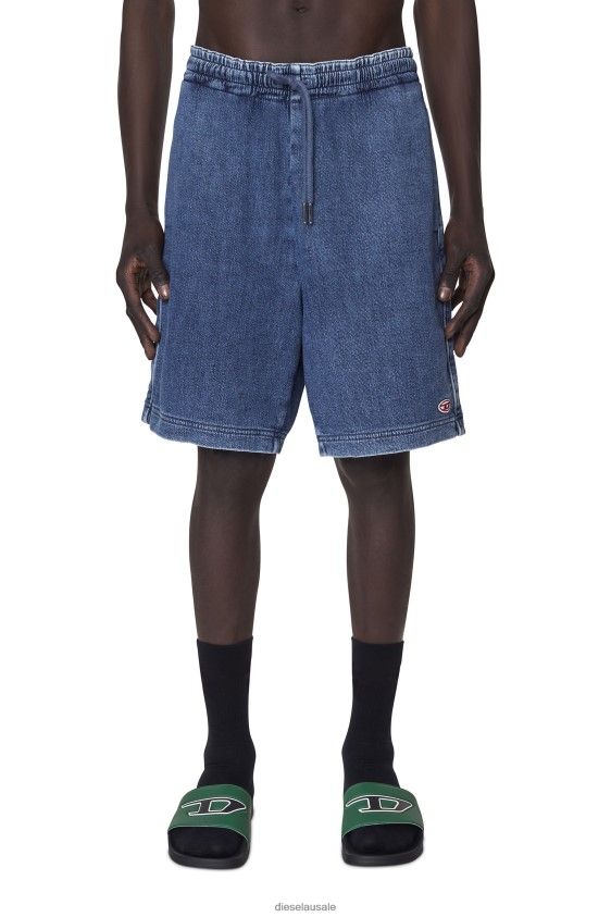 Diesel d-boxy track denim shorts Apparel Medium blue Men 2XT44N402