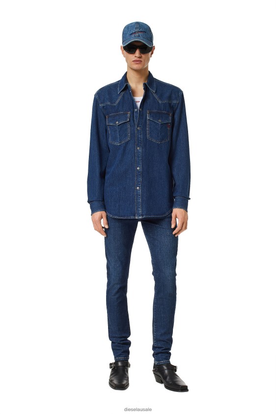 Diesel d-ocean western shirt Apparel Dark Blue Men 2XT44N306