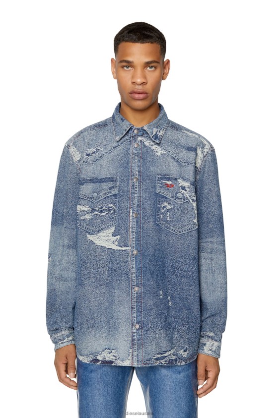 Diesel d-simply-over Apparel Light Blue Men 2XT44N328
