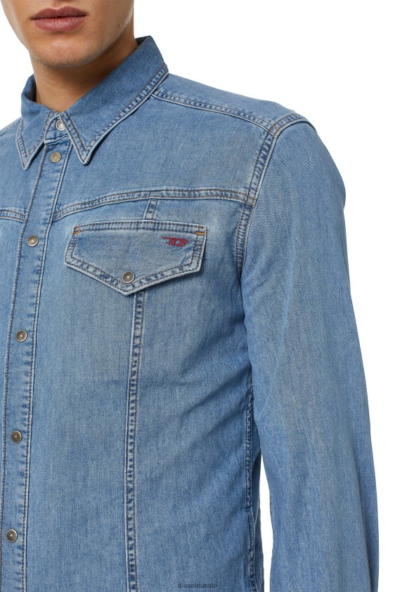 Diesel d-westy rodeo shirt Apparel Medium blue Men 2XT44N286