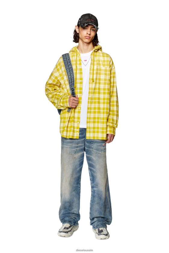 Diesel s-dewny-hood Apparel Yellow/Green Men 2XT44N293