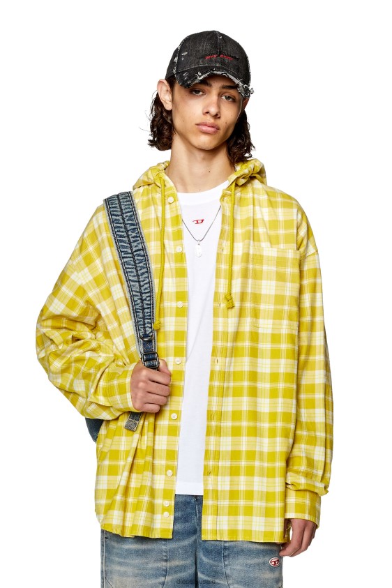 Diesel s-dewny-hood Apparel Yellow/Green Men 2XT44N293