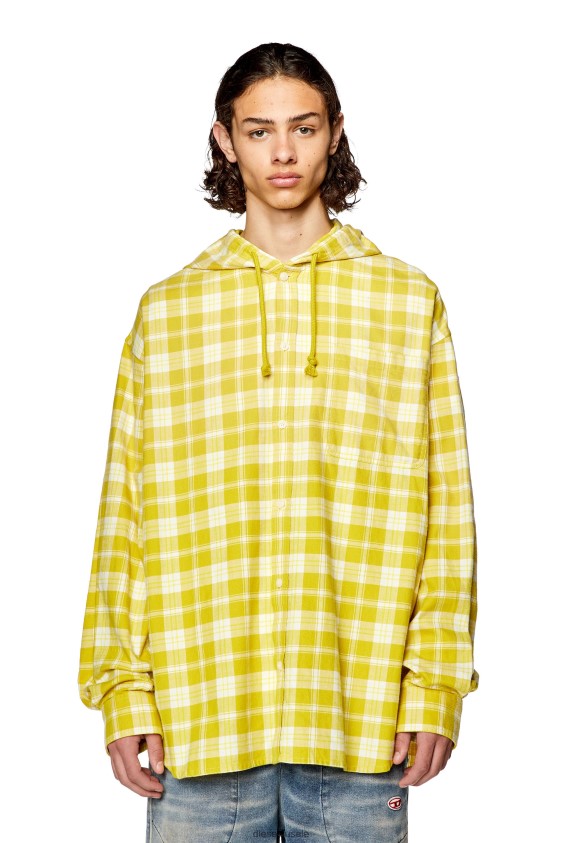 Diesel s-dewny-hood Apparel Yellow/Green Men 2XT44N293