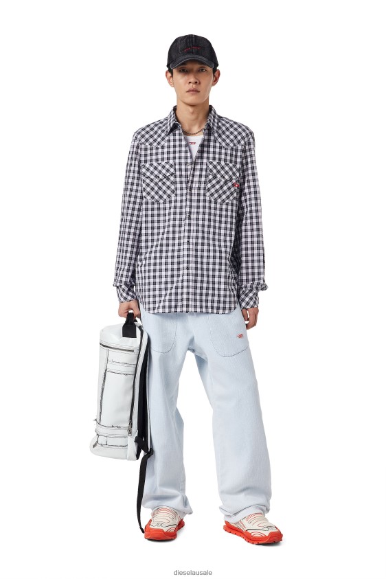 Diesel s-east-long-cl Apparel Black/White Men 2XT44N319