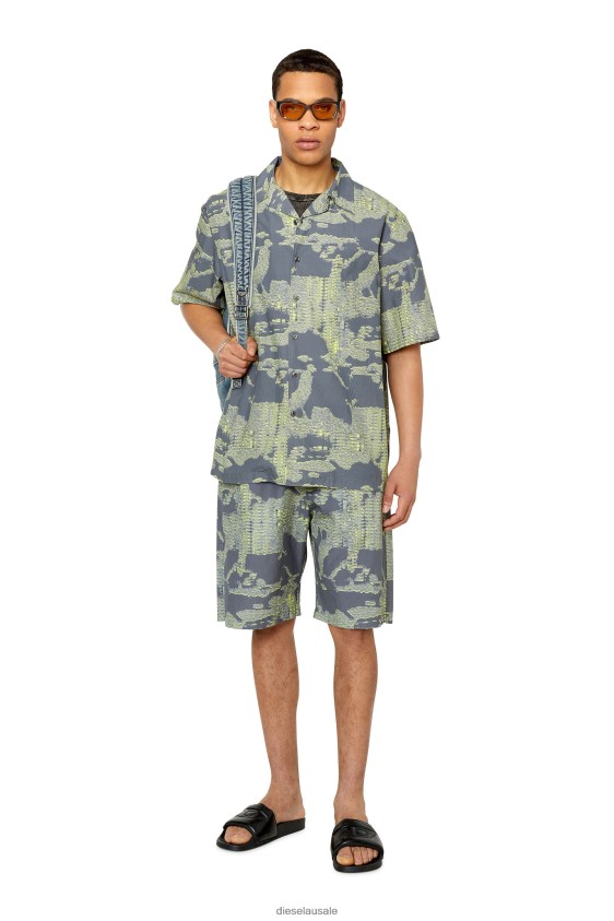 Diesel s-frank-a Apparel Green/Grey Men 2XT44N333