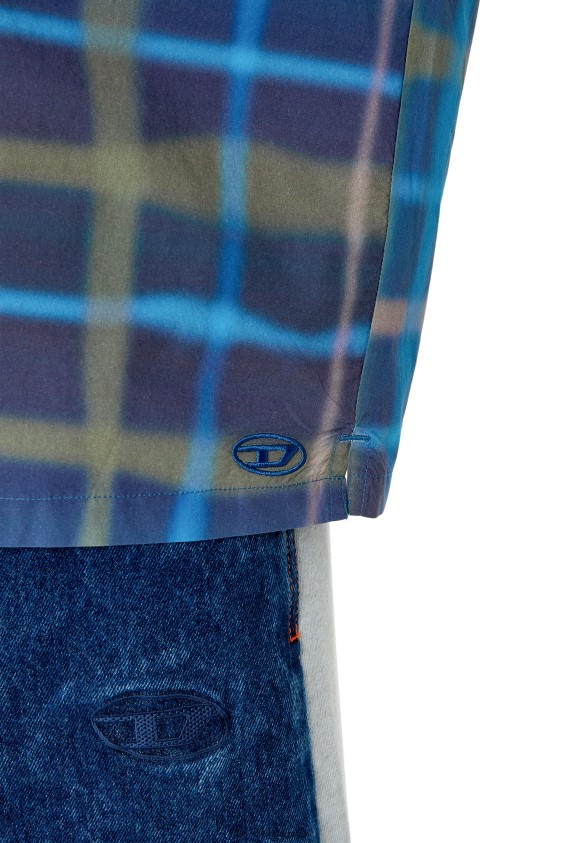 Diesel s-frank-check Apparel Green/Blue Men 2XT44N309