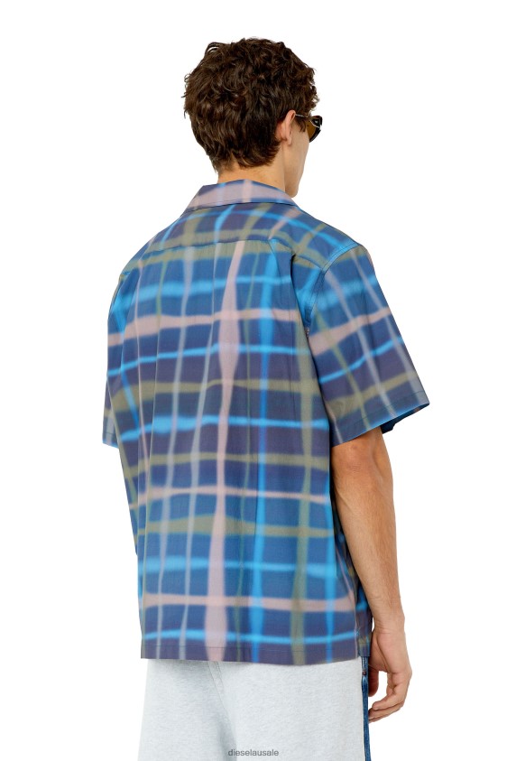 Diesel s-frank-check Apparel Green/Blue Men 2XT44N309