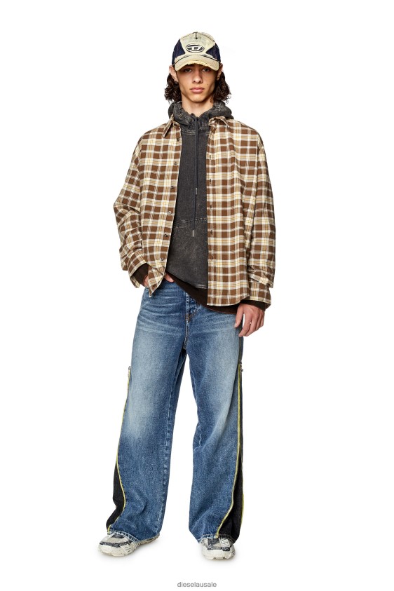 Diesel s-umbe-check-nw Apparel Brown/Beige Men 2XT44N294