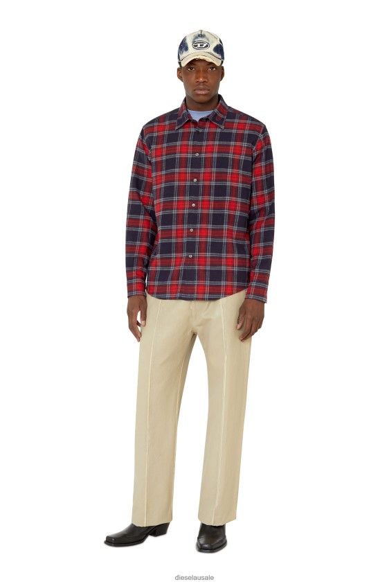 Diesel s-umbe-check-nw Apparel Red/Blue Men 2XT44N304