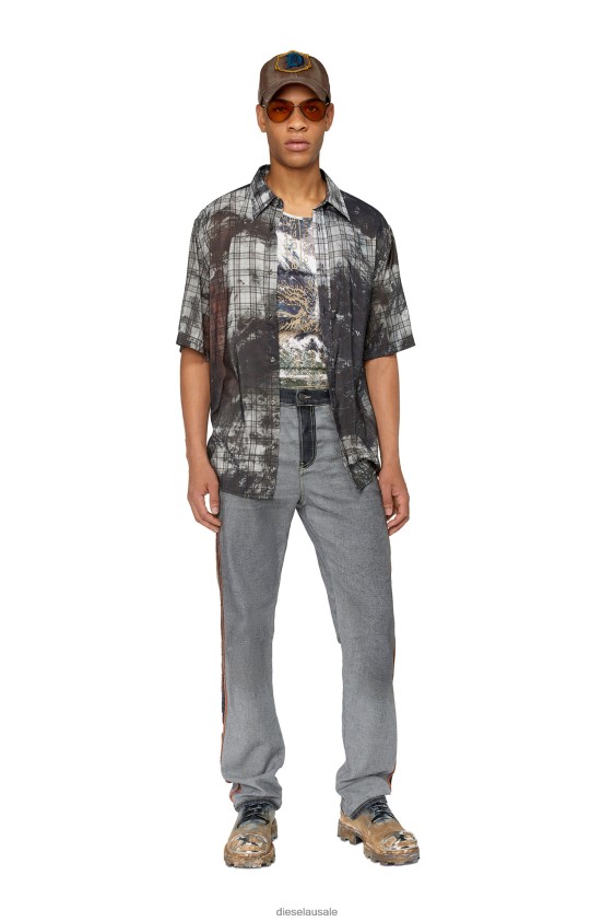 Diesel s-umbe-ssl-globe Apparel Black/Grey Men 2XT44N290
