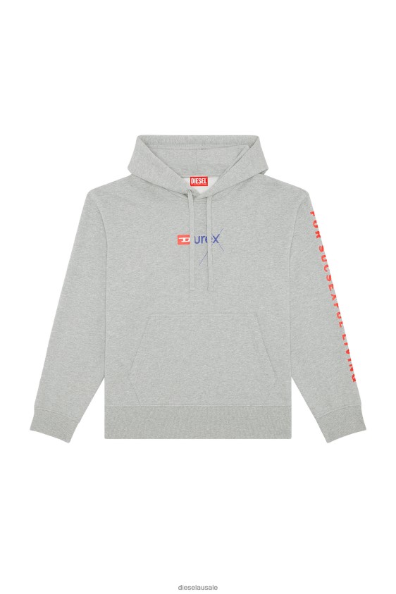 Diesel dx-s-macs-hood Apparel Grey Men 2XT44N140