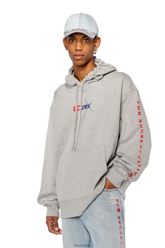 Diesel dx-s-macs-hood Apparel Grey Men 2XT44N140