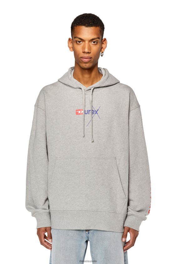 Diesel dx-s-macs-hood Apparel Grey Men 2XT44N140