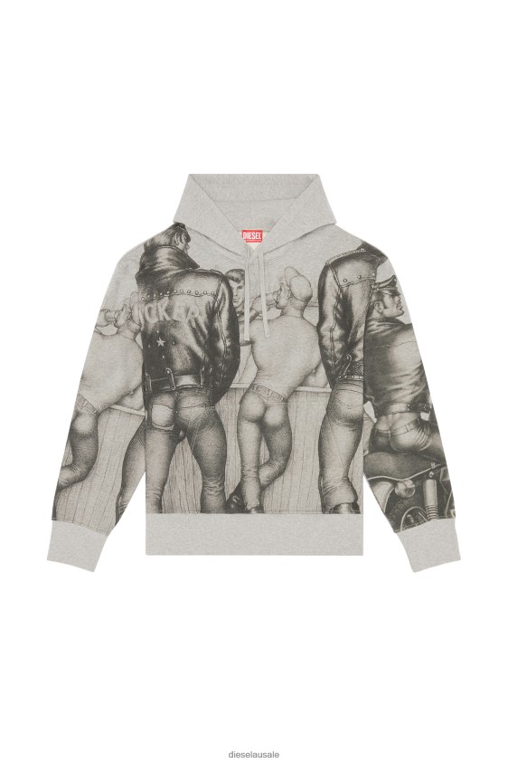 Diesel pr-s-macs-hood Apparel Grey Men 2XT44N143