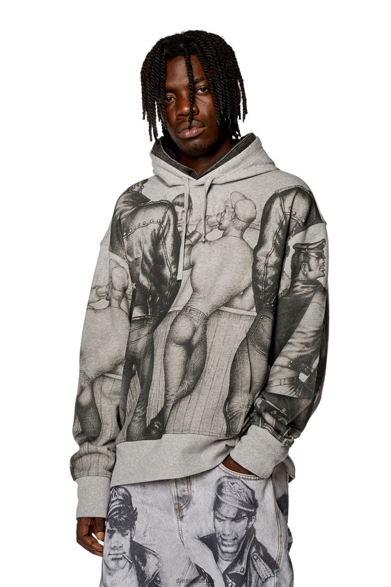 Diesel pr-s-macs-hood Apparel Grey Men 2XT44N143