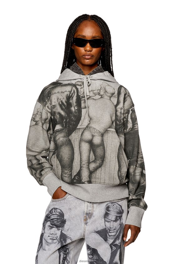 Diesel pr-s-macs-hood Apparel Grey Men 2XT44N143