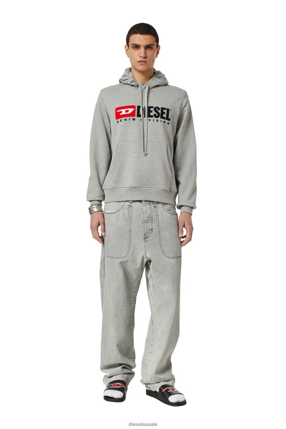 Diesel s-ginn-hood-div Apparel Grey Men 2XT44N142