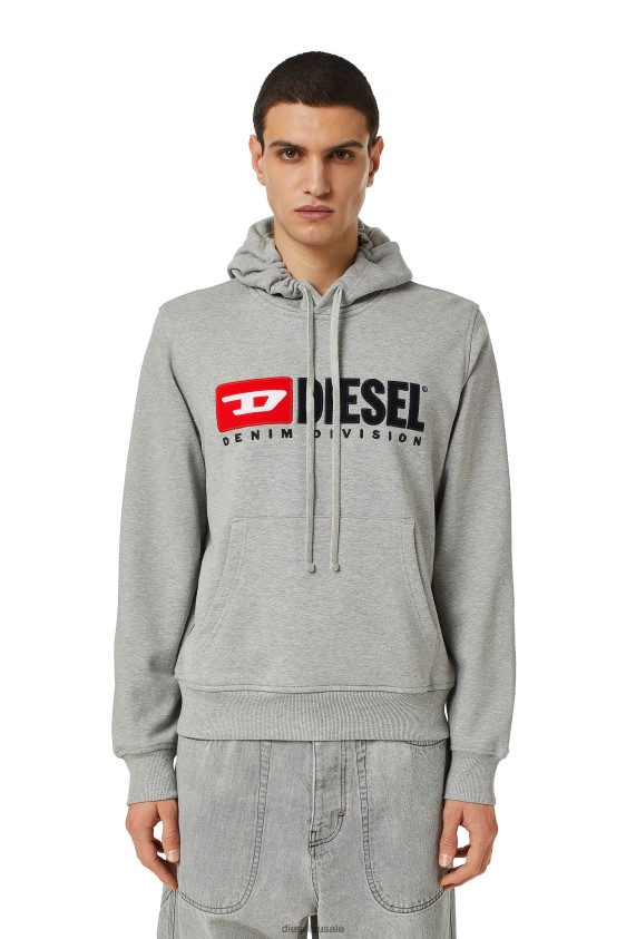 Diesel s-ginn-hood-div Apparel Grey Men 2XT44N142