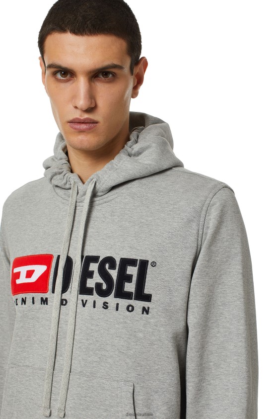 Diesel s-ginn-hood-div Apparel Grey Men 2XT44N142