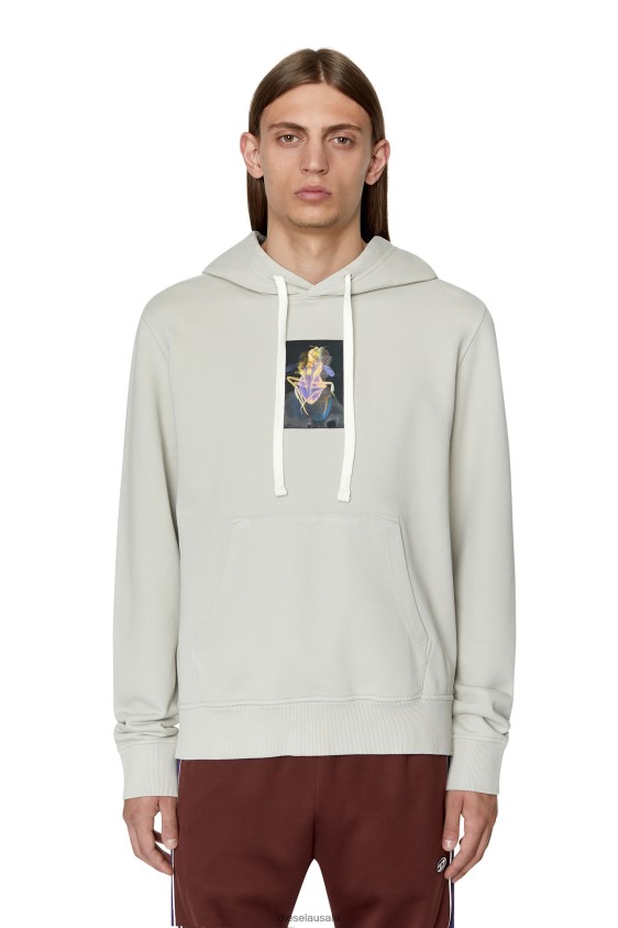 Diesel s-ginn-hood-e2 Apparel Grey Men 2XT44N95