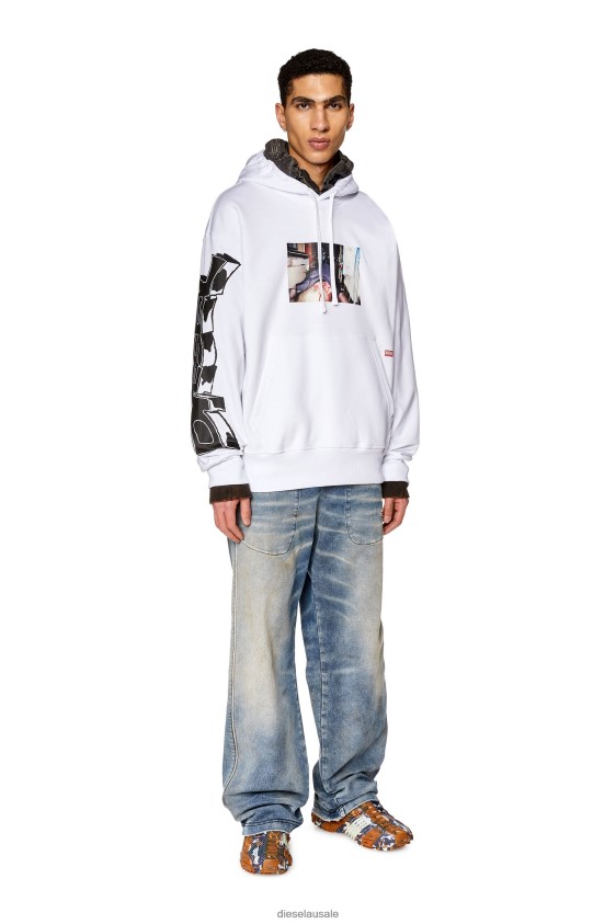 Diesel s-macs-hood-l3 Apparel White Men 2XT44N127