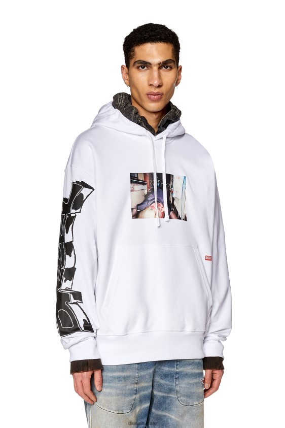 Diesel s-macs-hood-l3 Apparel White Men 2XT44N127