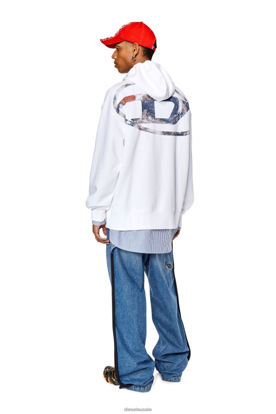 Diesel s-macs-hood-l4 Apparel White Men 2XT44N137