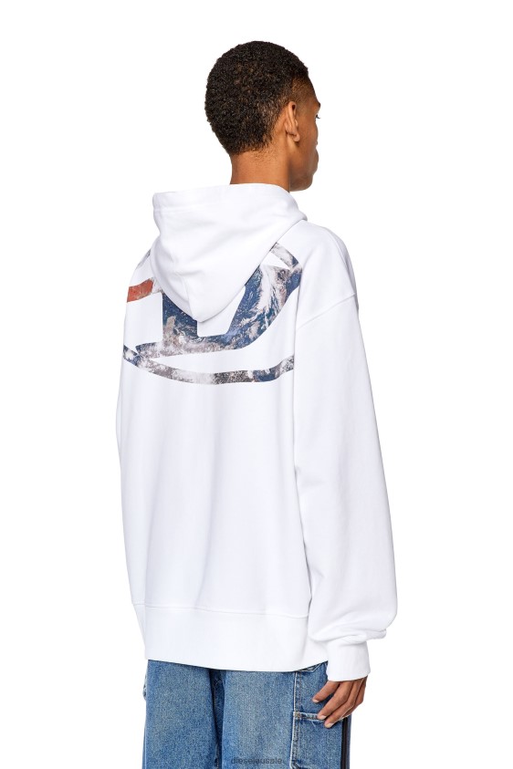 Diesel s-macs-hood-l4 Apparel White Men 2XT44N137