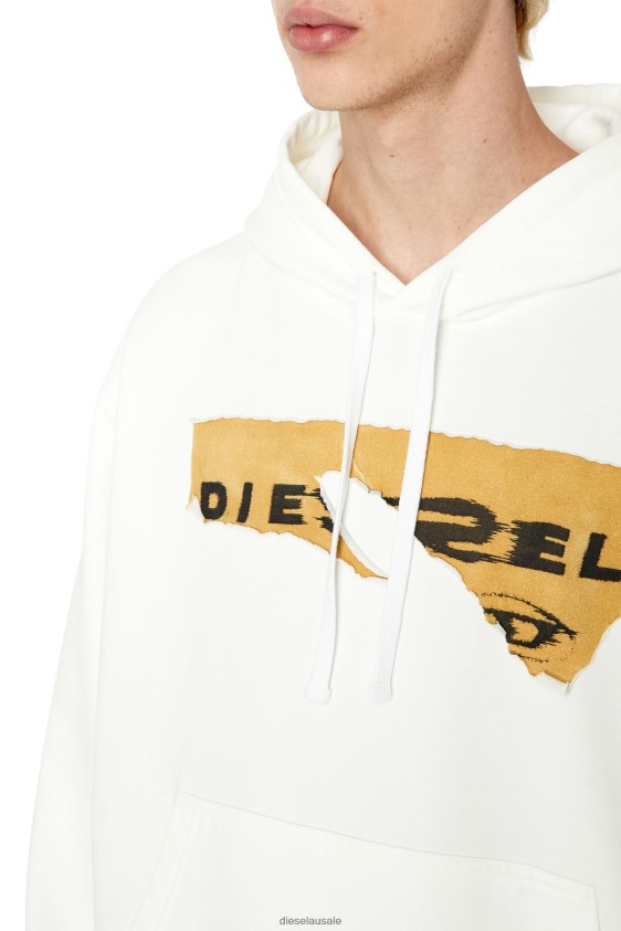 Diesel s-macs-hood-poff Apparel White Men 2XT44N124