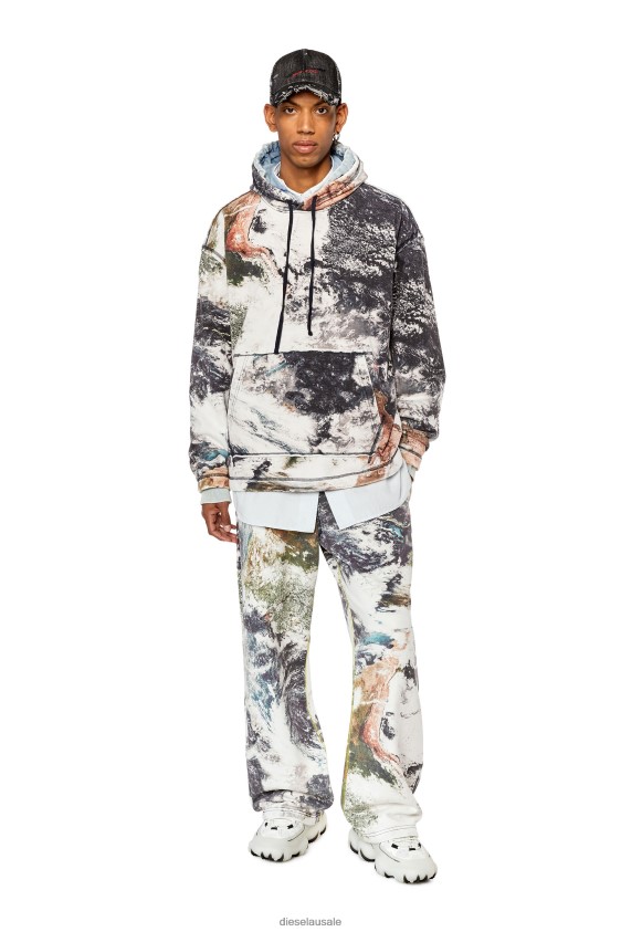 Diesel s-pay-hood-l1 Apparel White/Black Men 2XT44N135