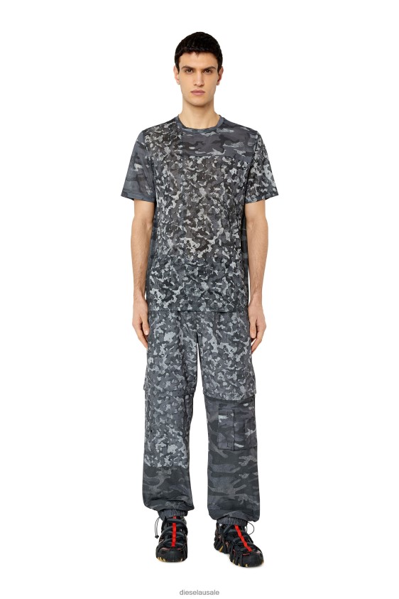 Diesel amtee-meng-wt09 Apparel Grey/Black Men 2XT44N226