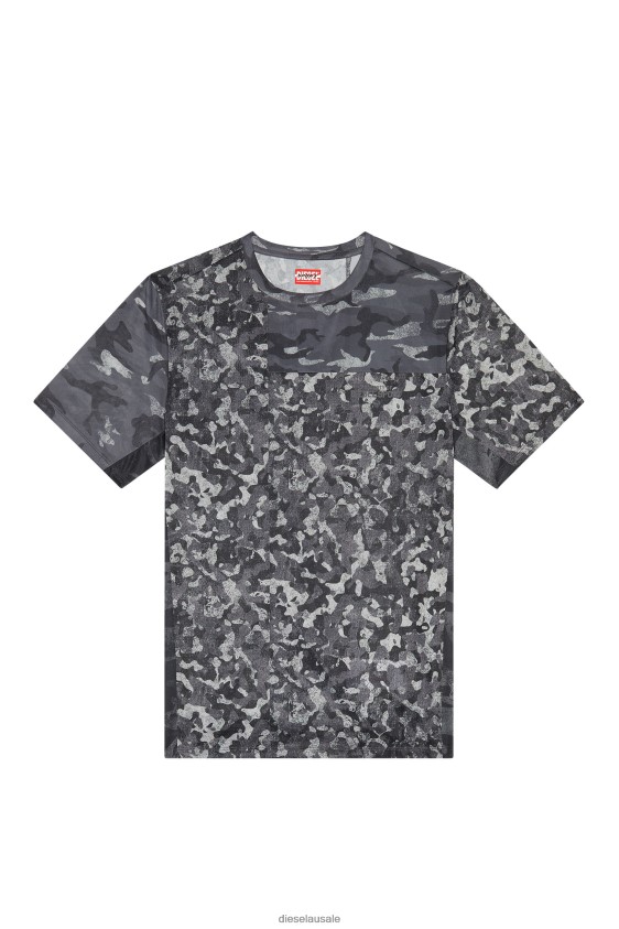 Diesel amtee-meng-wt09 Apparel Grey/Black Men 2XT44N226