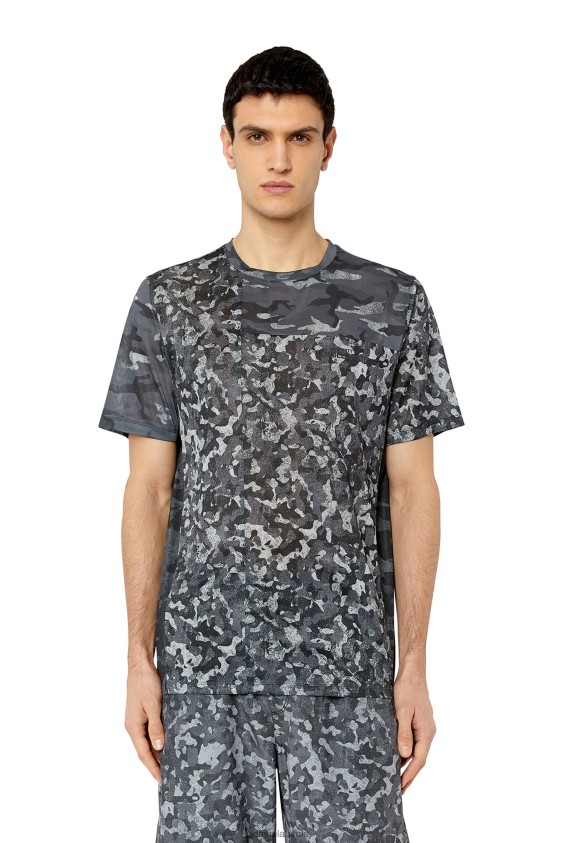 Diesel amtee-meng-wt09 Apparel Grey/Black Men 2XT44N226