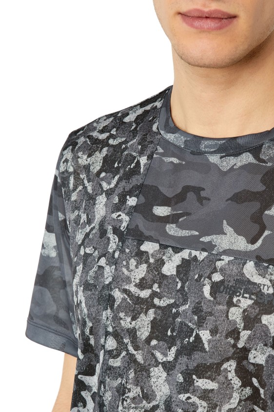 Diesel amtee-meng-wt09 Apparel Grey/Black Men 2XT44N226