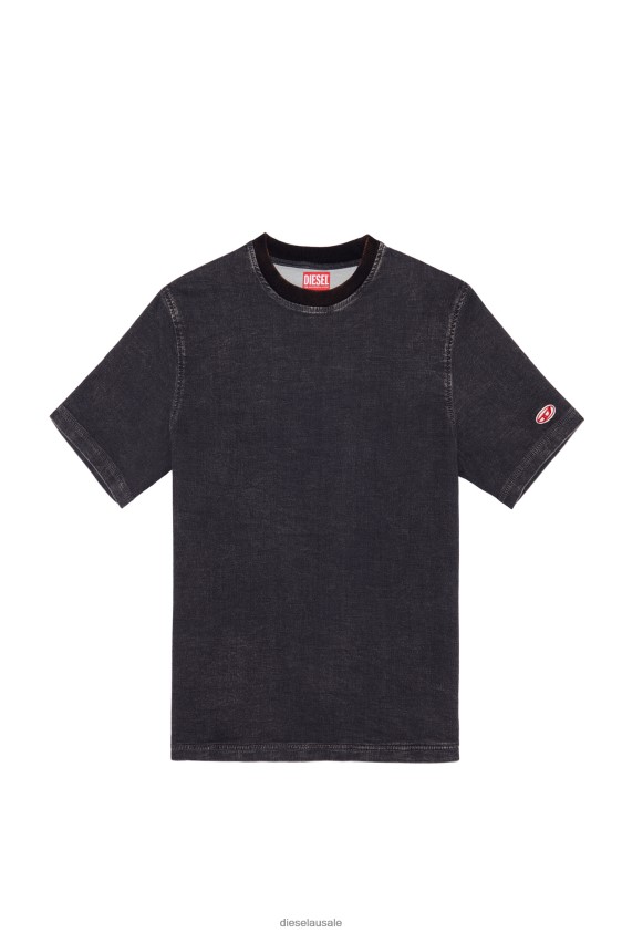 Diesel d-biggor track denim t-shirt Apparel Black/Dark grey Men 2XT44N237