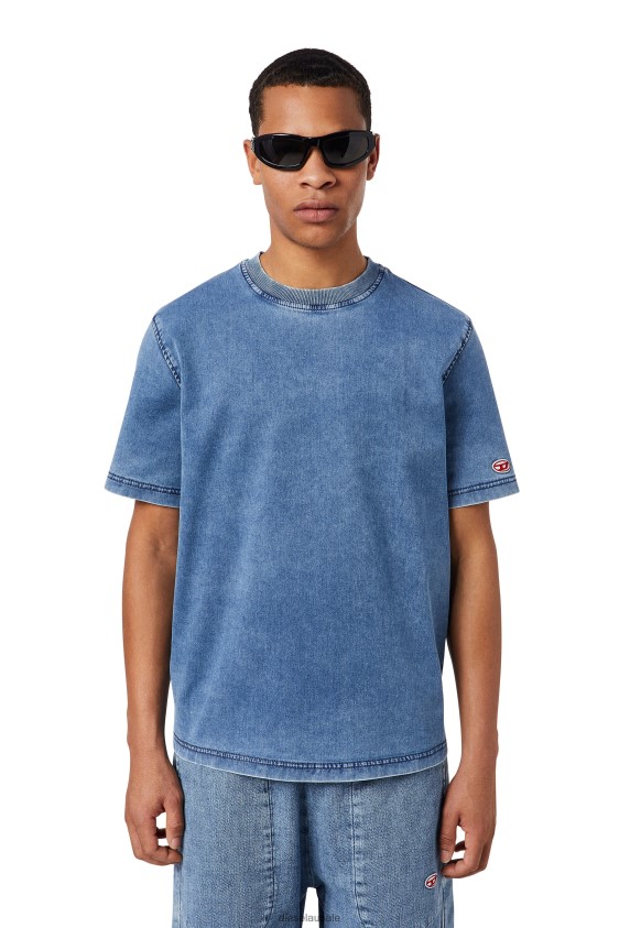 Diesel d-biggor track denim t-shirt Apparel Light Blue Men 2XT44N228