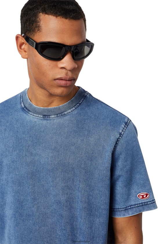 Diesel d-biggor track denim t-shirt Apparel Light Blue Men 2XT44N228