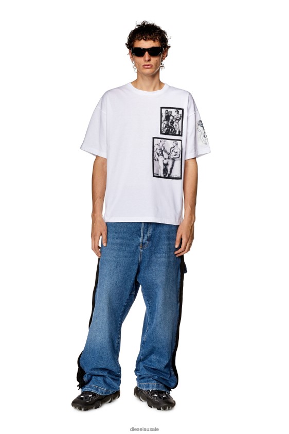 Diesel pr-t-nlabel-23a Apparel White Men 2XT44N263