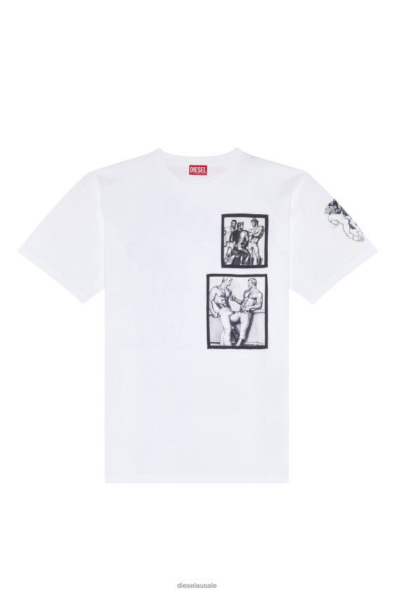 Diesel pr-t-nlabel-23a Apparel White Men 2XT44N263